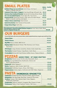 Breathnachs Steak House Kilkenny - Bar Menu