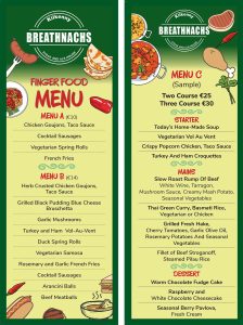 Breathnachs Steak House Kilkenny - Finger Food Menu